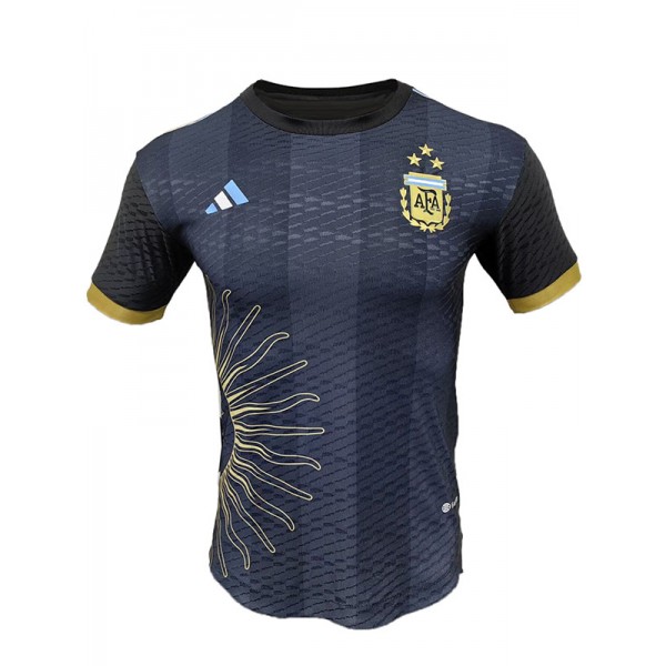 Argentina champion commemorative edition jersey player soccer uniform men's black sportswear football kit tops sport shirt 2023
